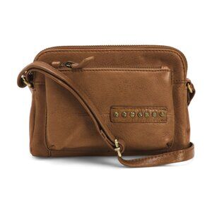 RIVIT Leather Camera Crossbody Bag With Stud Details